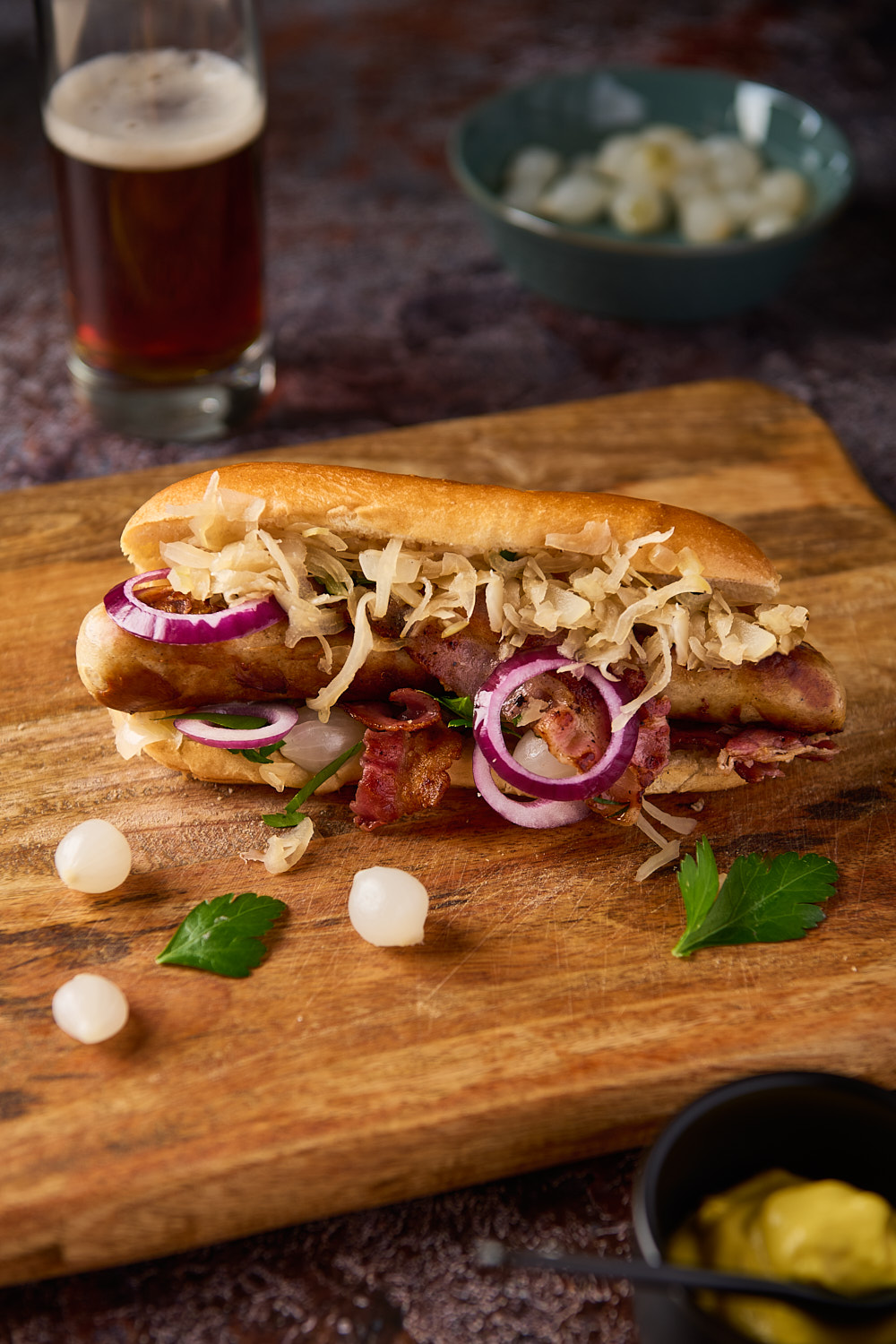 Bratwurst im Briochebrötchen